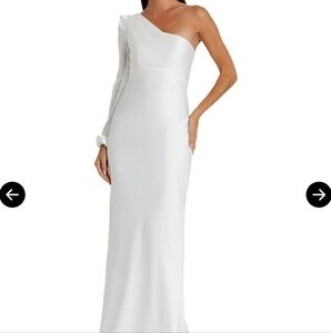 Mac Duggal One-Shoulder White Dress
